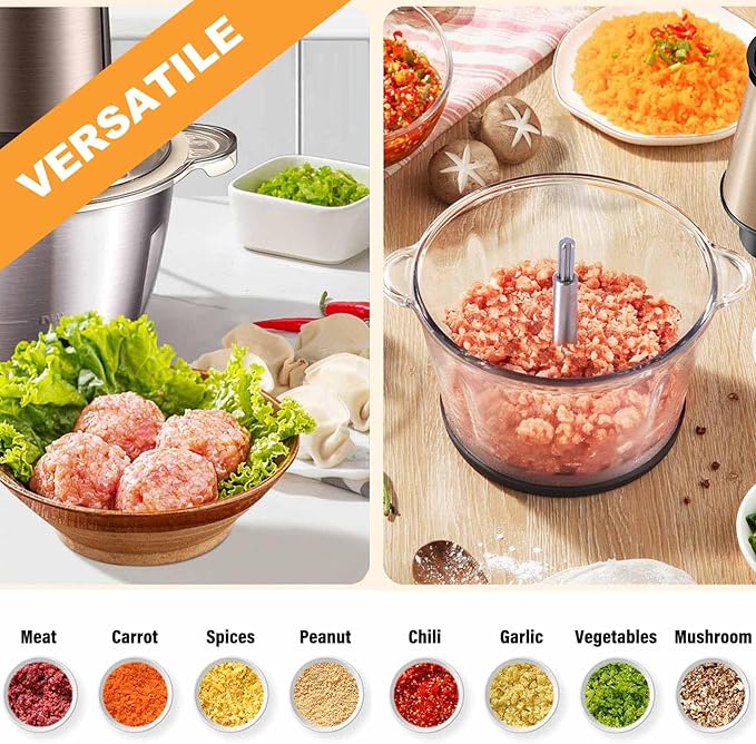 All Stainless Steel Chopping Blade, Plastic-Free Universal 8 Cup Food Processor Blade Compatible with Ganiza, KOIOS, Syvio, Kitchen in the box, Homeasy & More 8 Cup Bowls