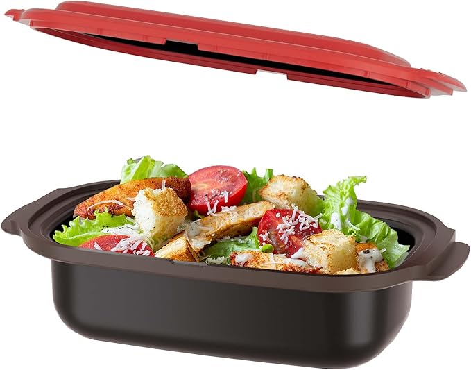 Multi-Use Microwave Cookware|Microwave Grill Pan, Rice/Pasta/Bacon Cooker | Senior-Friendly Easy Grip | Dishwasher Safe& BPA-Free | Safe for Family,Dorms,Office,RV