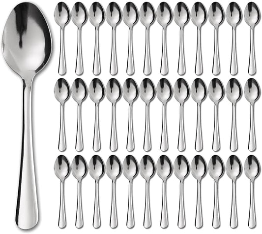 36 PCS Teaspoons Set - Windsor Stainless Steel Tea Spoons 5.9 Inch with Dishwasher Safe Small Spoons,Metal Dessert Spoon,Dinner Spoon Silverware for Home,Kitchen or Restaurant