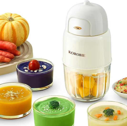 Baby Food Maker - Mini, White; Baby Food Processor for Fresh & Nutritious Meals; Blends Fruits, Veggies, Meats; Easy to Use & Clean; BPA-Free, Dishwasher Safe