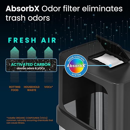 iTouchless 24 Gallon Dual Push Open Trash Can with Wheels and AbsorbX Odor Filter, 91 Liter Swing Flip Doors Rectangular Stainless Steel Garbage Bin, Perfect for Restaurant, Business, Home Kitchen