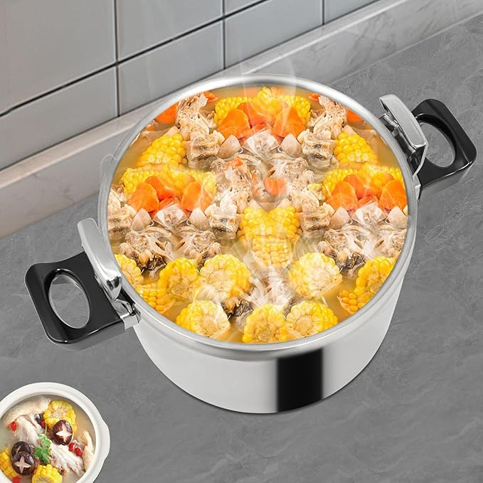 42 Quart Stainless Steel Pressure Cooker, 60Kpa Pressure Stewing Pot w/Alarm Device, Pressure Cooker Pot for Cooking, 3 Heavy Security Systems,Works on All Stovetops(Induction Compatible)(40L/42.27Qt)