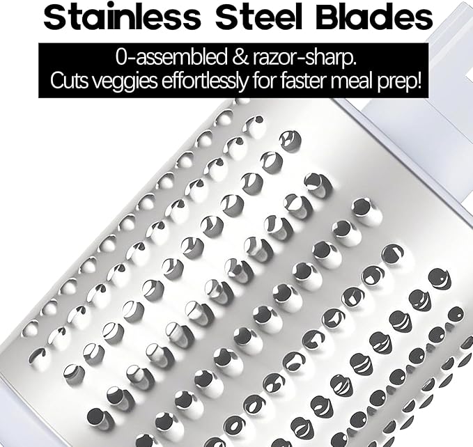 Cheese Grater Hand Crank, Rotary Vegetable Shredder with Handle and Strong Suction base, 3 in 1 Kitchen Speed Spin Veggie Slicer Nut Grinder for Pizza Top, Hash brown, Salad and More (Green)