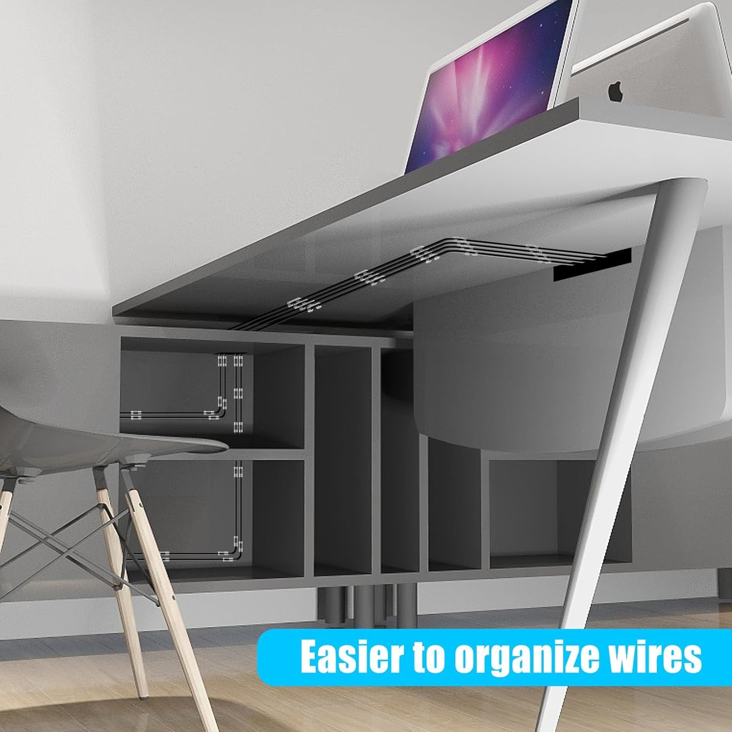 XHF 35pcs Large Self Adhesive Cable Clips Clear,Wire Clips Cable Management Wire Organizer Cord Holder for Under Desk, Car, Wall, TV PC Ethernet Cable
