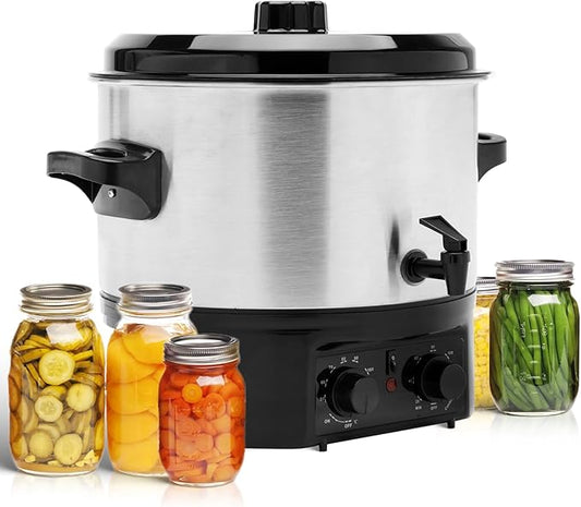 Electric Water Bath Canner 14.5QT, 1500W Electric Canning Pot for Home Canning, Preserving Jars, Slow Cooking & More - Adjustable Temp & Timer, Safe & Easy-to-Use Electric Canner for Beginners & Pros