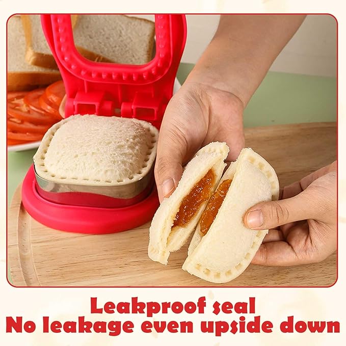 2 PCS Sandwich Cutter and Sealer, Square Cookies & Crustless Bread DIY Maker