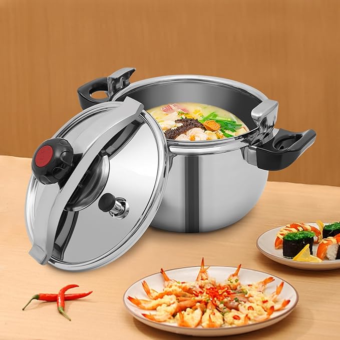 11 Quart Stainless Steel Pressure Cooker, 60Kpa Pressure Stewing Pot w/Alarm Device, Pressure Cooker Pot for Cooking, 3 Heavy Security Systems,Works on All Stovetops(Induction Compatible)(11L/11.62Qt)