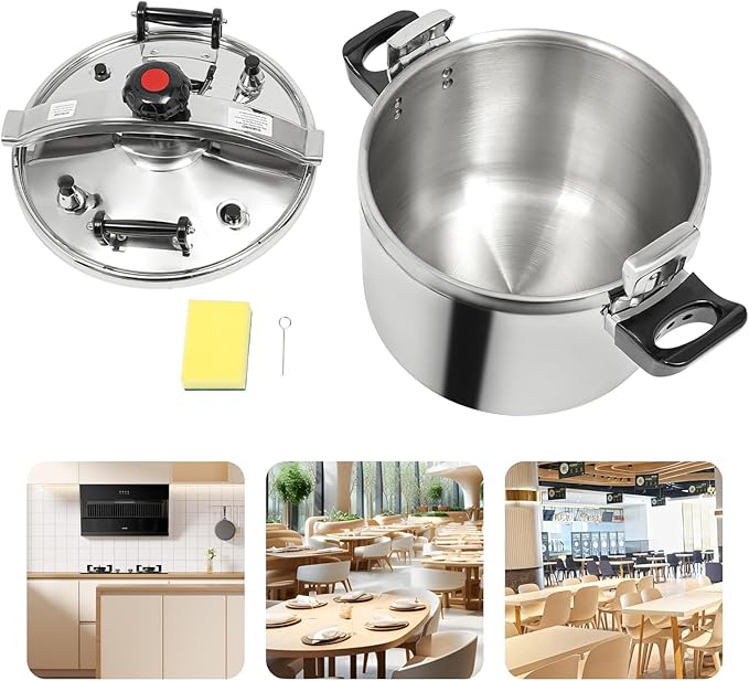 42 Quart Stainless Steel Pressure Cooker, 60Kpa Pressure Stewing Pot w/Alarm Device, Pressure Cooker Pot for Cooking, 3 Heavy Security Systems,Works on All Stovetops(Induction Compatible)(40L/42.27Qt)
