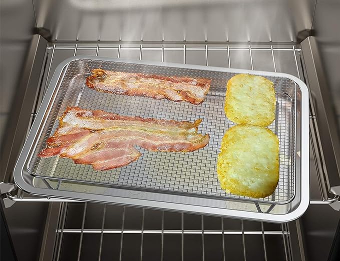 only fire Stainless Steel Baking Sheet with Rack Roasting Pans for Smokers and Pellet Grills Great Kitchen Baking Accessories