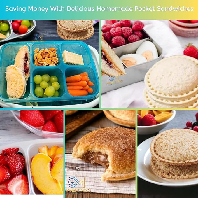 Sandwich Cutter and Sealer, Kids Bread Decruster, DIY Cookie Cutter, Great for Lunchbox and Bento Box - Green