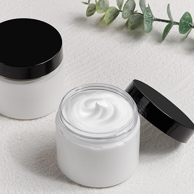 TUZAZO 48 Pack 6 Oz Plastic Container Jars with Lids and Labels BPA Free, Empty Round Clear Cosmetic Containers Plastic Slime Jars for Lotion, Cream, Ointments, Body Butter, Travel Storage (48)
