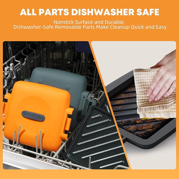 Microwave Toastie Sandwich Maker, Snack Maker & Panini Press, Removable Non-Stick Plates Silicone Microwavable Cookware, Heatwave Technology, Orange