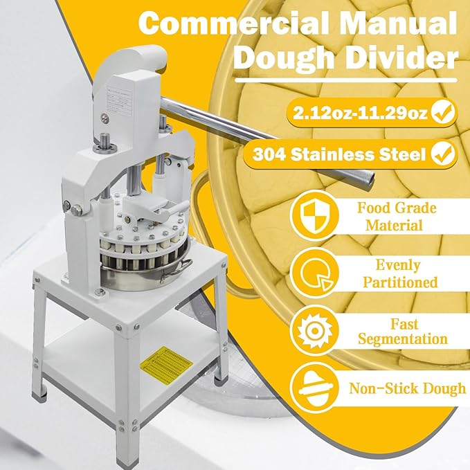 TECHTONGDA Commercial Dough Divider Rounder Machine Manual 18PCS Dough Cutter Hand Press Bread Bakery Dough Dividing Machine