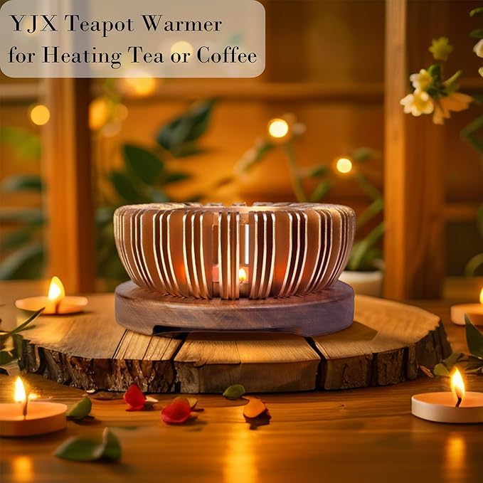Teapot Warmer, YJX Aluminum Alloy Tea Warmer for Tea Kettle, Candle Heater for Heating Tea, Coffee and Milk (5.9" Teapot Warmer)