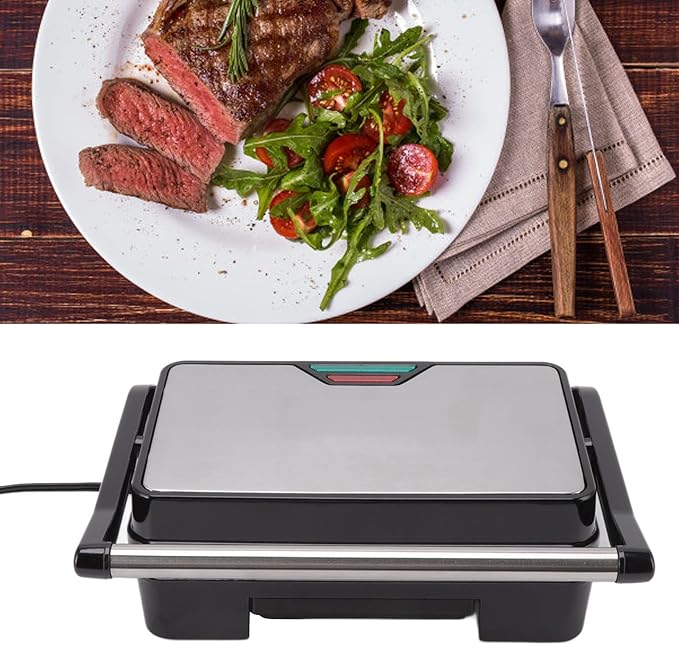 Panini Press Grill 850W Double Sided Heating Nonstick Breakfast Sandwich Maker for Kitchen US 110V