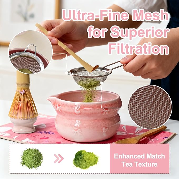 Matcha Whisk Set, 8PCS Matcha Set-16OZ Matcha Bowl With Spout, Matcha Whisk and Holder, Ideal Gift for Christmas, Birthday