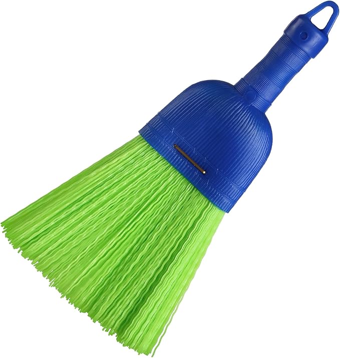 Domensi 1 Pcs Whisk Broom Poly Fiber Handheld Brush Hand Brush Outdoor Car Broom with Hang Hole for Cleaning Inddoor Porches Floors Decks Driveways Dirt Dust