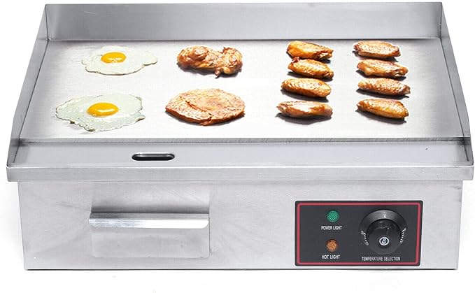 TFCFL Electric Countertop Flat Top Griddle,3KW Commercial Grill Griddle Stove with Adjustable Temperature Control£¬Stainless Steel Teppanyaki Gril for Kitchen