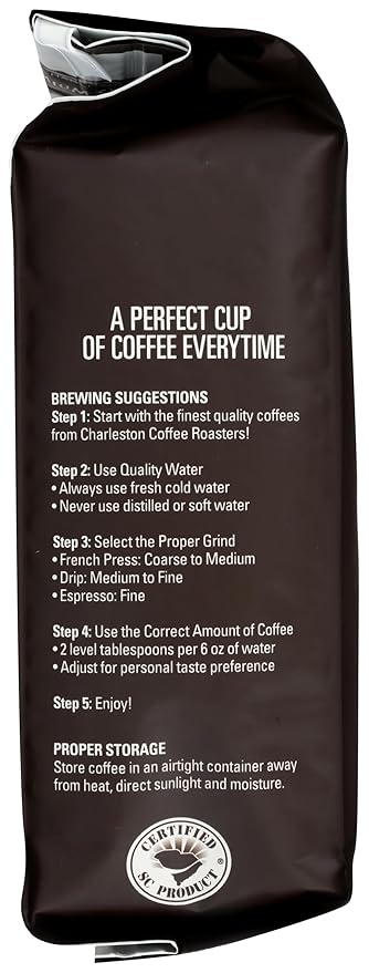 Charleston Coffee Roasters | Specialty Organic Whole Bean Bag | Hand Picked, Premium Slow Roast | Holiday Blend (12oz)