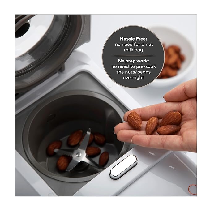 ChefWave Milkmade Non-Dairy Milk Maker – 6-in-1 Plant-Based Milk Machine for Almond, Oat, Soy, Cashew, Coconut & Macadamia – No Soaking, Auto-Clean, Delay Start, Glass Pitcher – Silver/Black