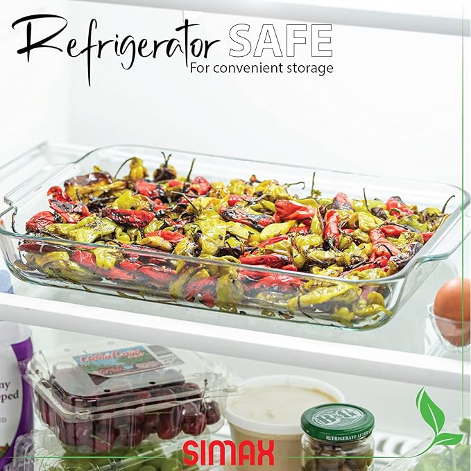 Simax Glass Roaster Baking Dish, Large 5 Quart Rectangular Roaster Pan For Baking And Cooking, Oven and Dishwasher Safe Cookware, Casserole Pan