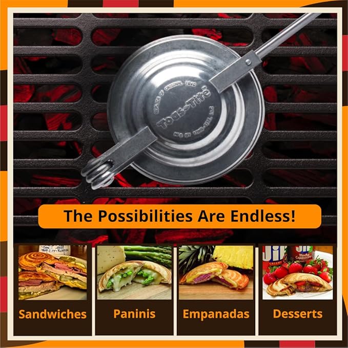 Sandwich Grill, Handheld Sandwich Maker, Hand Toaster, Panini & Sandwich Press for Hot Sandwiches, Pies - Best for RV Camper, Stovetop, Grill, Tool for Portable Cooking 3-Pack