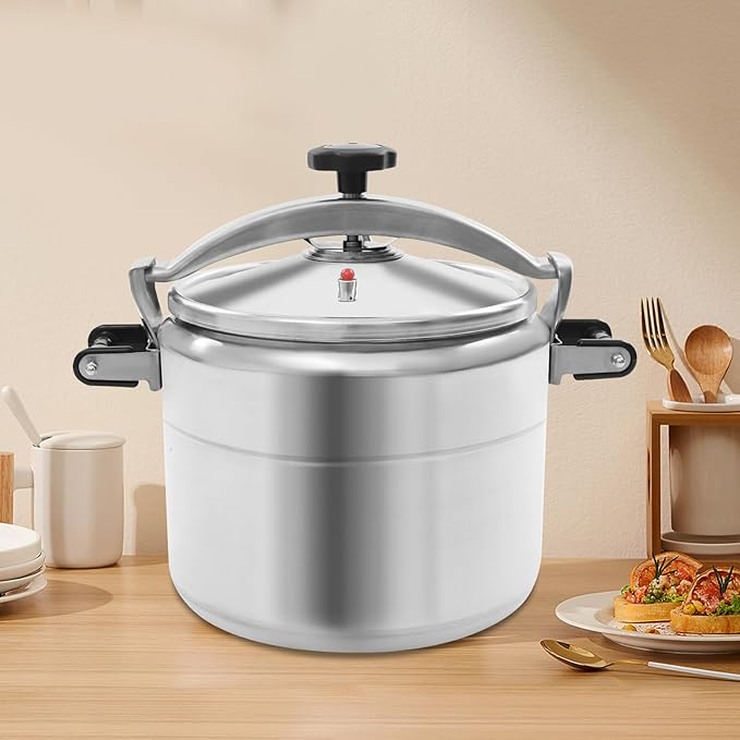 32 Quart Pressure Cooker Aluminum Pressure Canner, Large Capacity, Commercial Pressure Cooker Clamp On Type, Single Valves for Family or Commercial Use