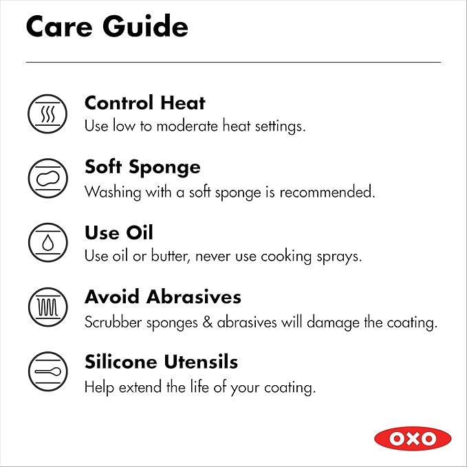 OXO Agility Series 9.5" and 11” Frying Pan Skillet Set, Ceramic Nonstick Cookware PFAS-Free Induction Suitable Quick Even Heating, Stainless Steel Handle, Chip-Free Rims Dishwasher and Oven Safe Black