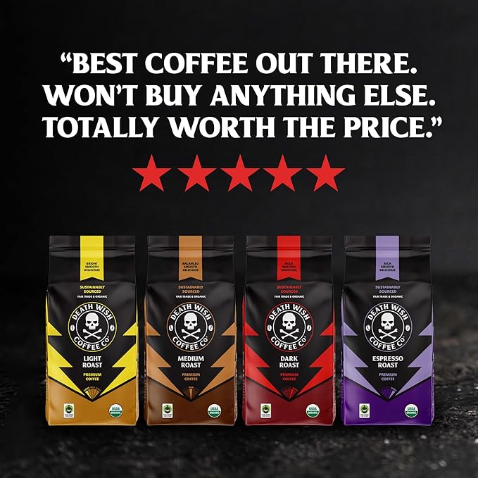 Death Wish Coffee, Espresso Roast Single Serve Coffee Pods - Fair Trade and Organic (10 Count)