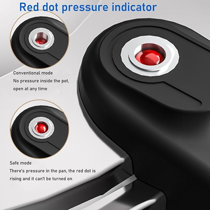 Luqeeg Stainless Steel Pressure Cooker, 80kpa Dual Handle Pressure Canner Large Capacity Pressure Cooking Pot Kitchen Pressure Pan for Gas Stove Electric Stove Induction