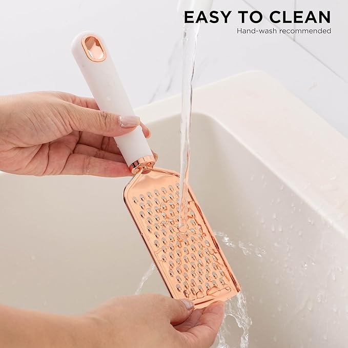 COOK WITH COLOR Kitchen Gadget Set Copper Plated Stainless Steel Utensils with Soft Touch Handles, Copper White, 7 Pieces