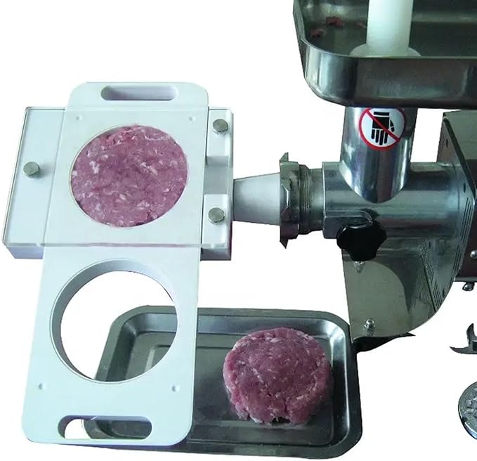 Auto Burger Patty Maker, 2 Holes Non Stick Auto Hamburger Patty Maker with 5 Adapter Tubes, Hamburger Press Patty Maker Hamburger Forming Processor for Sausage Filler, Meat Grinder