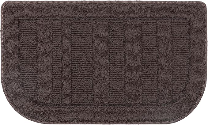 BEQHAUSE 30x18 Inch Kitchen Rug Mat Durable Kitchen Rugs Non-Slip Washable Absorbent Kitchen Mats for Floor Dirt-Resistant Semicircular Kitchen Mat (Brown)