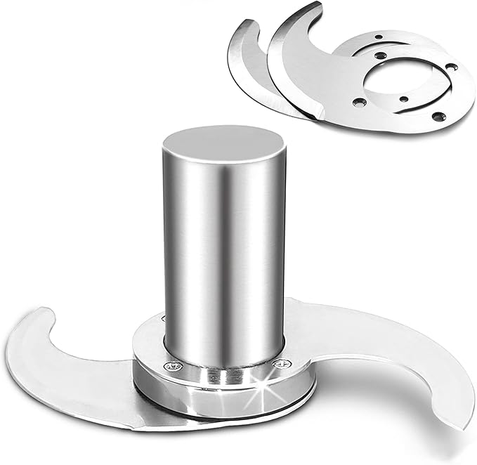 27055 Modular Blade for Robot Coupe Food Processor R2, R2A, R2N, R2B, R2U, R201, R211, with Stainless Steel Housing & 2-Pack Spare Blades, Microplastic-Free/Durable/Cost-Saving
