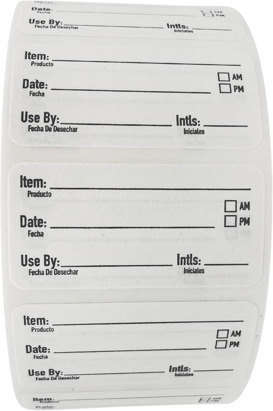 2x1 Dissolvable Food Labels, 500 Label Stickers, Bottle Labels for Storage Bins, Sticker Labels for Food containers, (500, Black)
