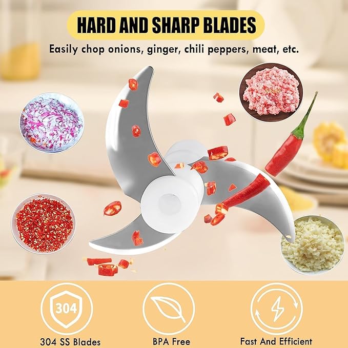 Cordless Hand Mixer, Electric Whisk, Hand Held Mini Mixers,Rechargeable Hand Mixer and Whisker,Food Chopper,Food Processor for Cooking, 4-Speed,10Oz