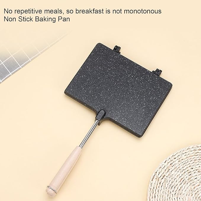 Zerodis Hand Sandwich Maker,Nonstick Double Sided Sandwich Baking Pan Panini Presser Flip Grill Pan Home Breakfast Toaster for Pancakes Toast Omelets