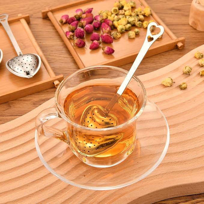 45 Packs Tea Infusers/Filters for Baby Shower Favors,Bridal Shower Party Gifts Souvenirs for Guests Bulk Heart Shape Loose Tea Steeper for Wedding