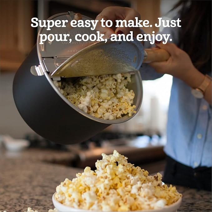 Franklin's Gourmet Popcorn Popper - 6 Quarts Original Stovepop Popcorn Maker - Delicious & Healthy Movie Theater Popcorn - Homemade Popcorn Machine Just Like the Movies