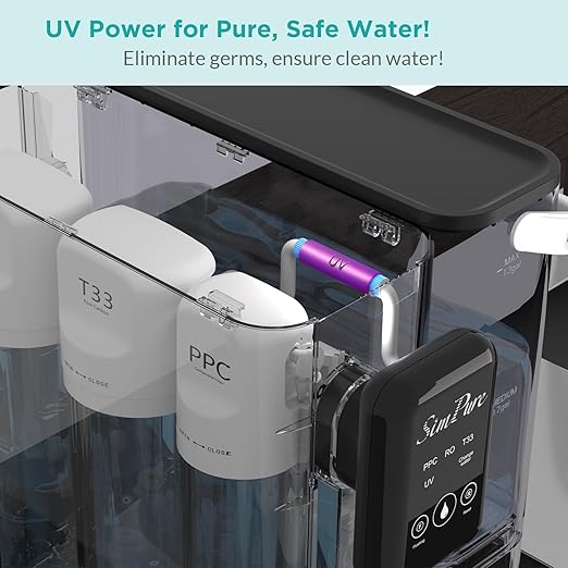 SimPure Y9T UV Countertop Reverse Osmosis Water Filter, Near Zero TDS 300 GPD 6 Stage Purification, RO Water Filtration System, Super Fast Filtering Portable Water Purifier