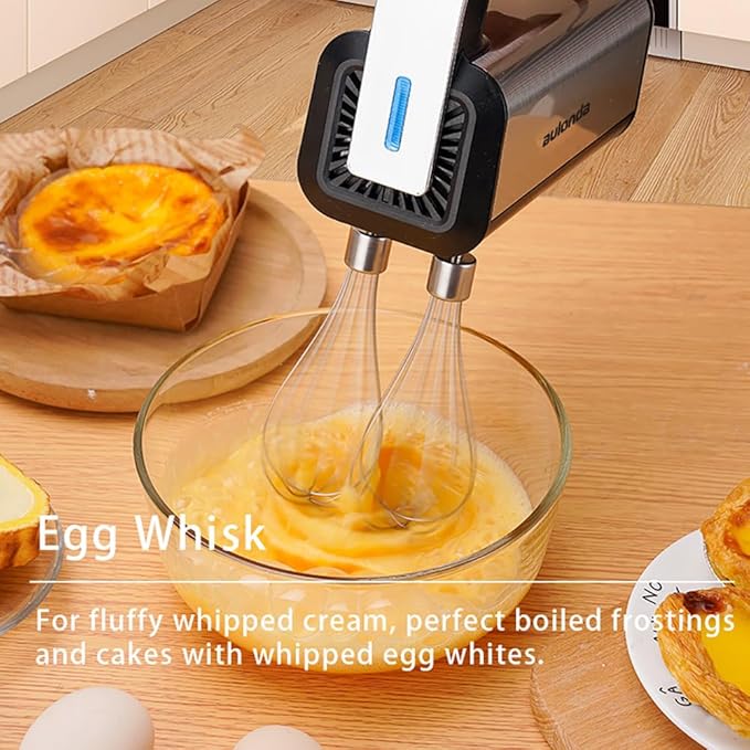 Hand Mixer Electric 5 Speed Kitchen Hand Held Mixer with Turbo Boost,Stainless Steel Performance Hand Mixer Includes 6 Attachments for Easy Whipping Dough, Cream, Cake