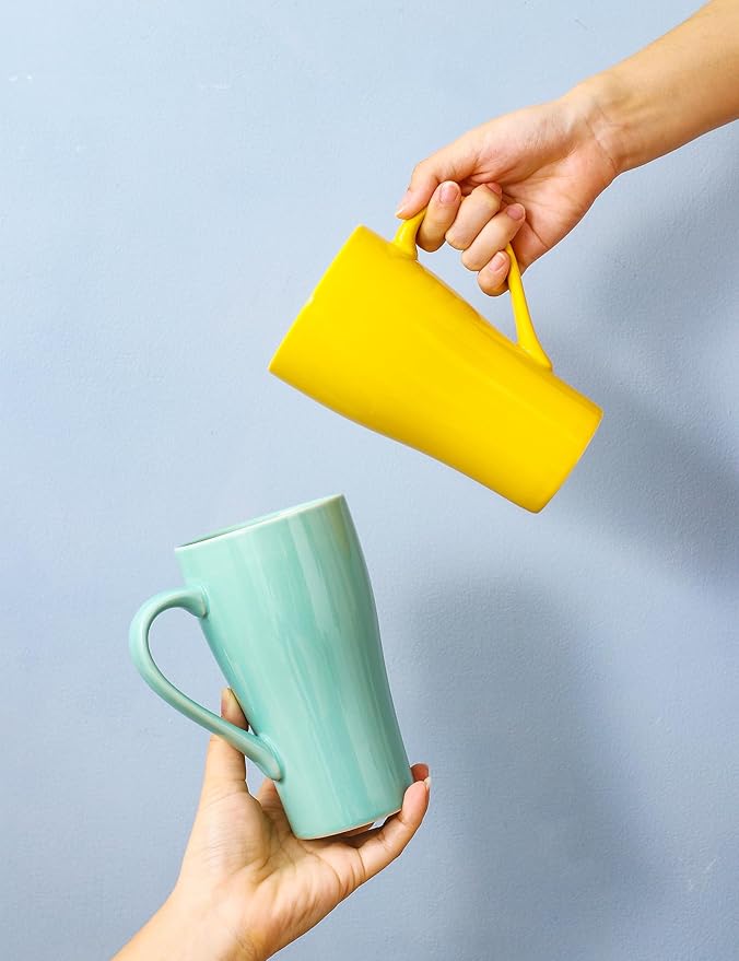 Tea Mug with Infuser and Lid, 18oz Large Tea Infuser Cup, Porcelain Tea Cup with Strainer & Silicone Lid, Tea Mug Set for Birthday, Mother's Day, Father's Day (Mint Green)