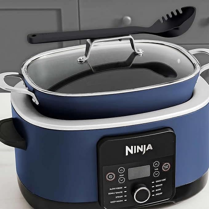 Ninja MC1001 Foodi PossibleCooker PRO 8.5 Quart Multi-Cooker, with 8 in 1 Slow Cooker Dutch Oven, Steamer, Nonstick, Oven Safe Pot to 500°F - Blue