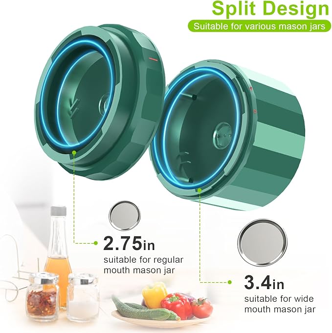 UNIVER M11 Electric Mason Jar Vacuum Sealer Kit - Vacuum Sealer for Wide & Regular Mouth Canning Jars