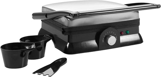 Panini Press Indoor Grill and Gourmet Sandwich Maker, Electric with Nonstick Plates by Chef Buddy