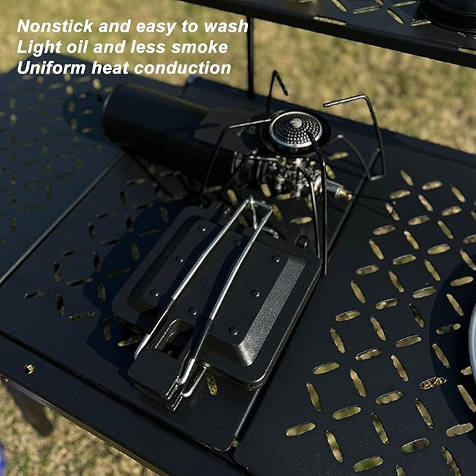 Foldable Hot Sandwich Maker, Double Sided Sandwich Baking Pan, Nonstick Coating Camping Toaster for Outdoor Use