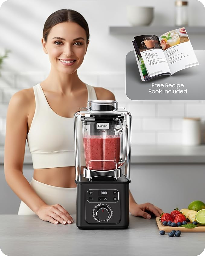 Vacuum Blender, 56oz Tritan Cup, Commercial & Household Professional Blender for Smoothies, Fresh Juice, Baby Food, Protein Shakes, with Self Clean, Dishwasher Safe, Quiet Shield