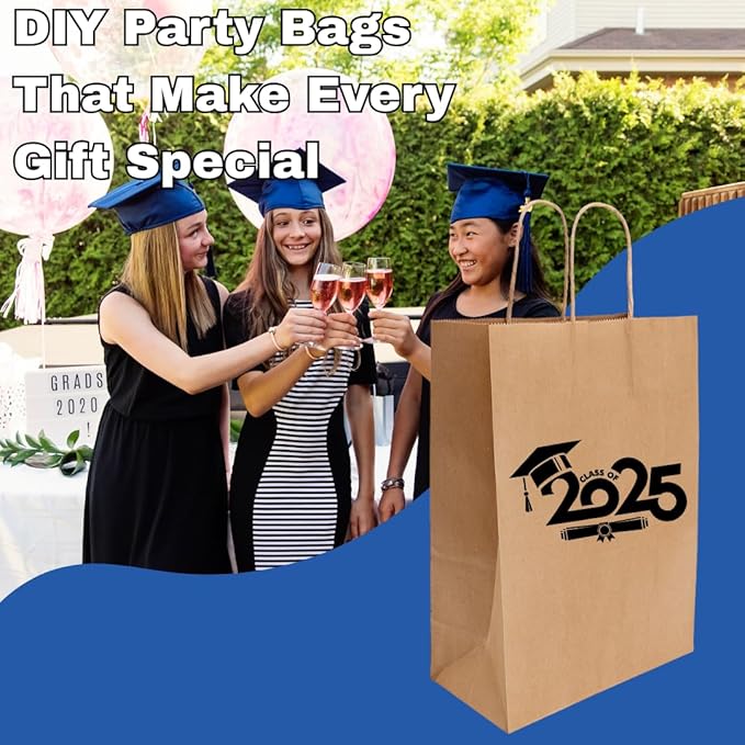 ASSUREPAK DIY Earth Friendly Paper Bags - 60LB - 10"x6.75"x12" - 100 Bags - 90 GSM - Kraft/Natural - Gift Bags for Decorating & Graduation Parties