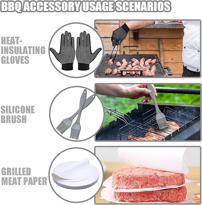 Smash Burger Press Kit 56 Pcs,7.9 Inch Cast iron hamburger smasher tool,Burger Smasher,Wood Handle Grill Press with and Griddle Accessories,Barbecues and Tailgates