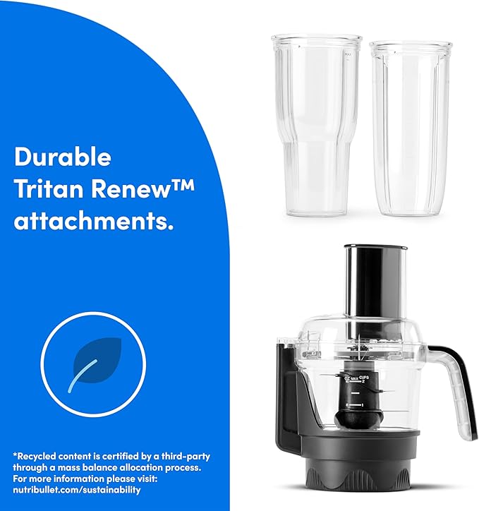 nutribullet® Ultra Plus+ 3-1 Compact Kitchen System, 1200W Kitchen System with Blender, Food Processor, and Coffee and Spice Grinder, 32oz and 24oz Blending Cups, 2-Cup Food Processor, Pearl White